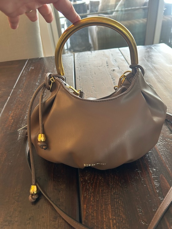 NWT BCBGeneration Chocolate Faux Leather Metal Handle Hobo
Shoulder Bag. - Picture 5 of 7